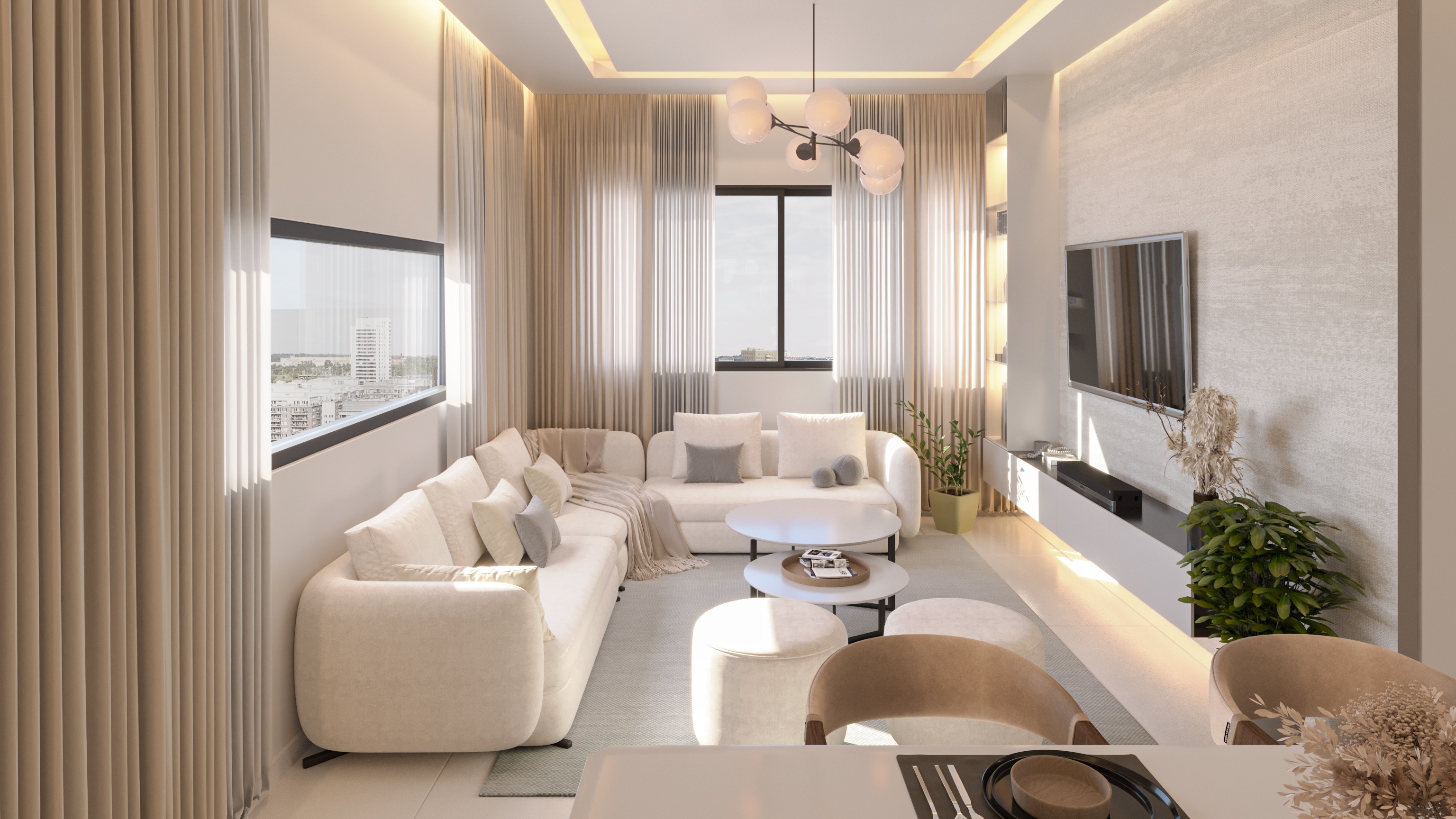 Two-bedroom apartment rendering