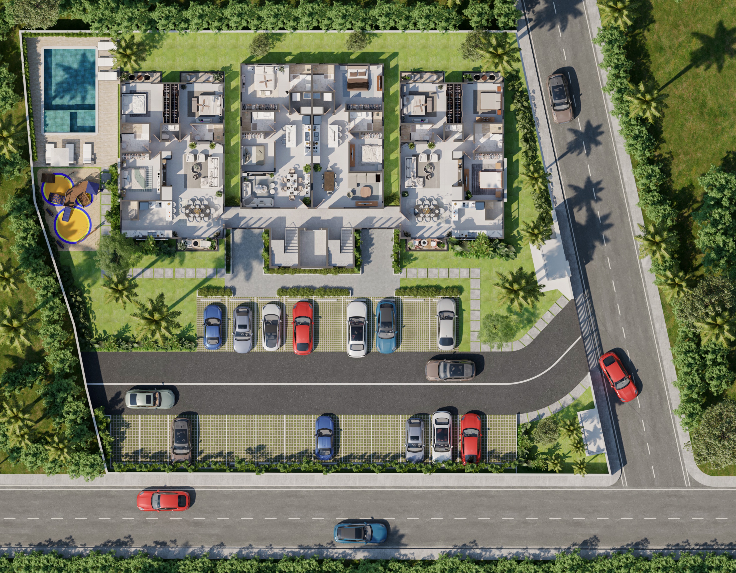 Residential Elsie Rosa layout from above rendering